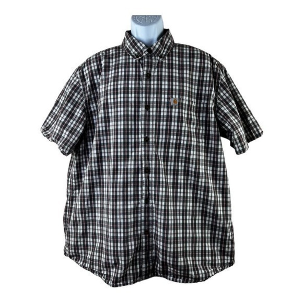 Carhartt Men Casual Plaid Buttons Front Size XL